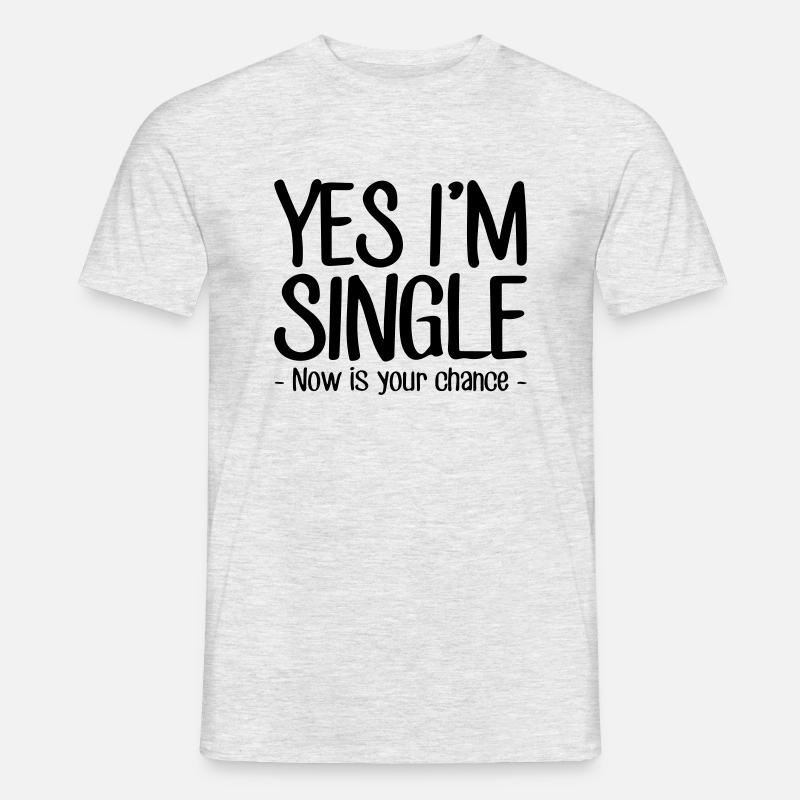 ja, ich bin Single - Männer T-Shirt - Grau meliert