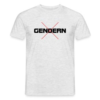 Gegen das Gendern - Männer T-Shirt - Grau meliert - Vorne - AI Model Male 178 dark (178cm)