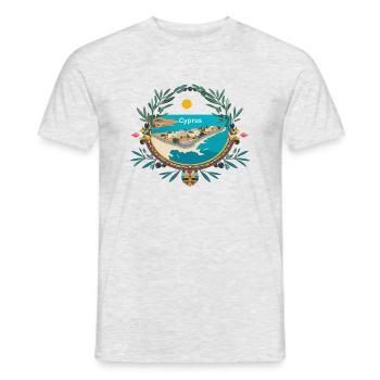 Motifs chypriotes - T-shirt homme - gris chiné - Devant - AI Model Male 178 dark (178cm)