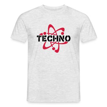 Techno__V003 - Men's T-Shirt - heather grey - Front - AI Model Male 178 dark (178cm)