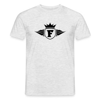f_letter_f1 - Men's T-Shirt - heather grey - Front - AI Model Male 178 dark (178cm)