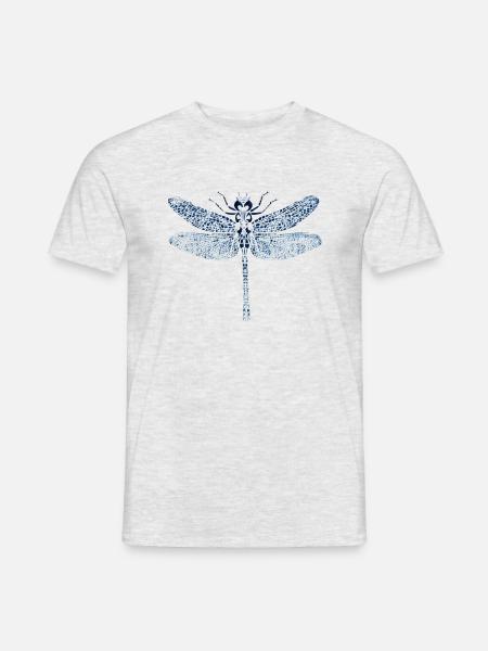 Papillon libellule - T-shirt homme - gris chiné