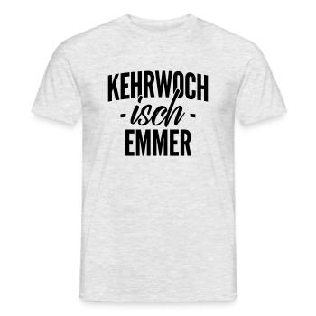Schwaben Rules: Kehrwoch Isch Emmer - Männer T-Shirt - Grau meliert - Vorne - AI Model Male 178 dark (178cm)