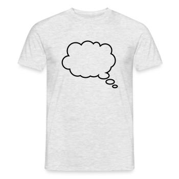 gedankenblase__f1 - T-shirt homme - gris chiné - Devant - AI Model Male 178 dark (178cm)
