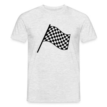 ziel_flagge_f1 - Männer T-Shirt - Grau meliert - Vorne - AI Model Male 178 dark (178cm)