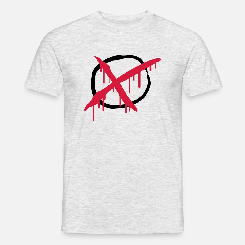 X - T-shirt męski - szary melanż