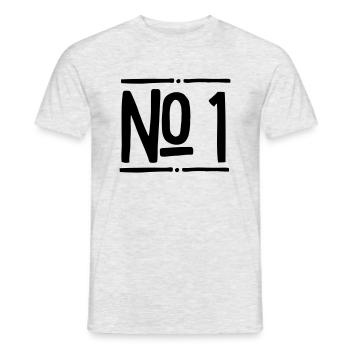 no 1 - Men's T-Shirt - heather grey - Front - AI Model Male 178 dark (178cm)