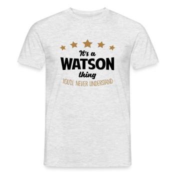 It's a watson name thing stars never unde - Men's T-Shirt - heather grey - Front - AI Model Male 178 dark (178cm)