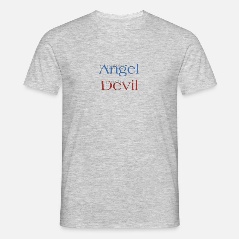 Engel oder Teufel? - Männer T-Shirt - Grau meliert