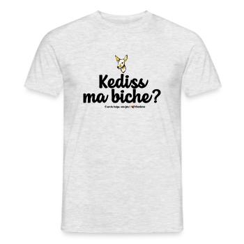 Kediss ma biche - T-shirt homme - gris chiné - Devant - AI Model Male 178 dark (178cm)