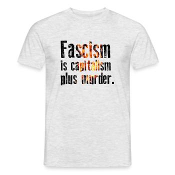 Antifascism - Fascism is capitalism plus murder - Men's T-Shirt - heather grey - Front - AI Model Male 178 dark (178cm)