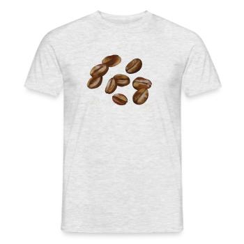 Grains de café - T-shirt homme - gris chiné - Devant - AI Model Male 178 dark (178cm)