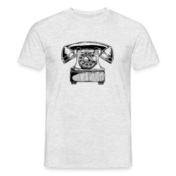 téléphone - T-shirt homme - gris chiné - Devant - AI Model Male 178 dark (178cm)