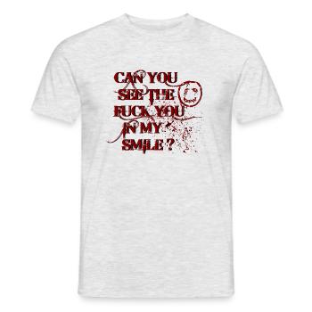 can you see the fuck you in my smile - Männer T-Shirt - Grau meliert - Vorne - AI Model Male 178 dark (178cm)