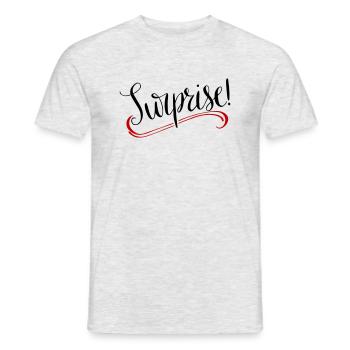 Surprise Surprise Girl Pregnant Pregnant - Men's T-Shirt - heather grey - Front - AI Model Male 178 dark (178cm)