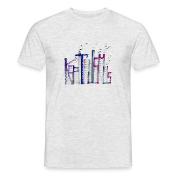 Kapitalismus - Männer T-Shirt - Grau meliert - Vorne - AI Model Male 178 dark (178cm)