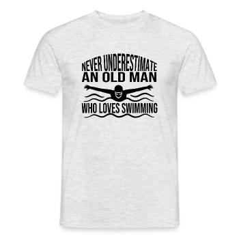 Club de natation Femme Nateuse Natation Natation - T-shirt homme - gris chiné - Devant - AI Model Male 178 dark (178cm)