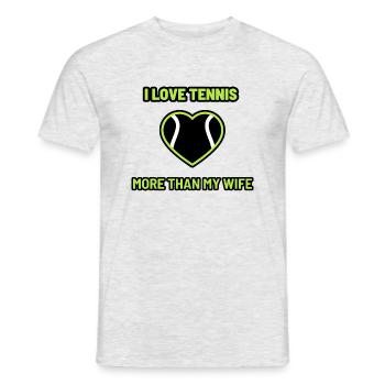 J’aime le tennis - Plus que ma femme - Funny Design - T-shirt homme - gris chiné - Devant - AI Model Male 178 dark (178cm)