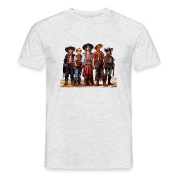 Cowboy or Sheriff Carnival Costume - Men's T-Shirt - heather grey - Front - AI Model Male 178 dark (178cm)