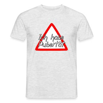 Pubertät - Männer T-Shirt - Grau meliert - Vorne - AI Model Male 178 dark (178cm)