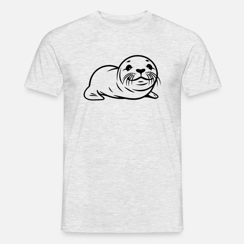 Seelöwe - Männer T-Shirt - Grau meliert