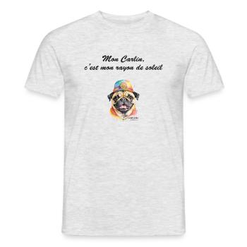 Carlin rayon de soleil - T-shirt homme - gris chiné - Devant - AI Model Male 178 dark (178cm)