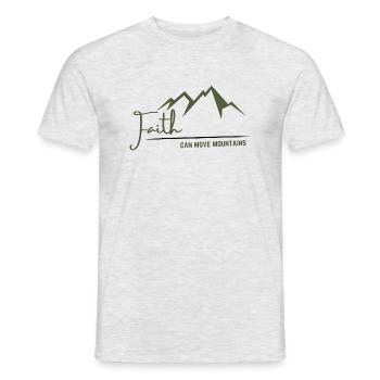 Faith can move mountains - Zeige deinen Glauben - Männer T-Shirt - Grau meliert - Vorne - AI Model Male 178 dark (178cm)