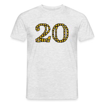 HAPPY BIRTHDAY. HAPPY BIRTHDAY. ANNIVERSARY. - Men's T-Shirt - heather grey - Front - AI Model Male 178 dark (178cm)