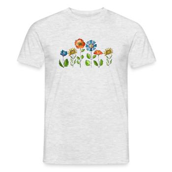 Blumen - Männer T-Shirt - Grau meliert - Vorne - AI Model Male 178 dark (178cm)