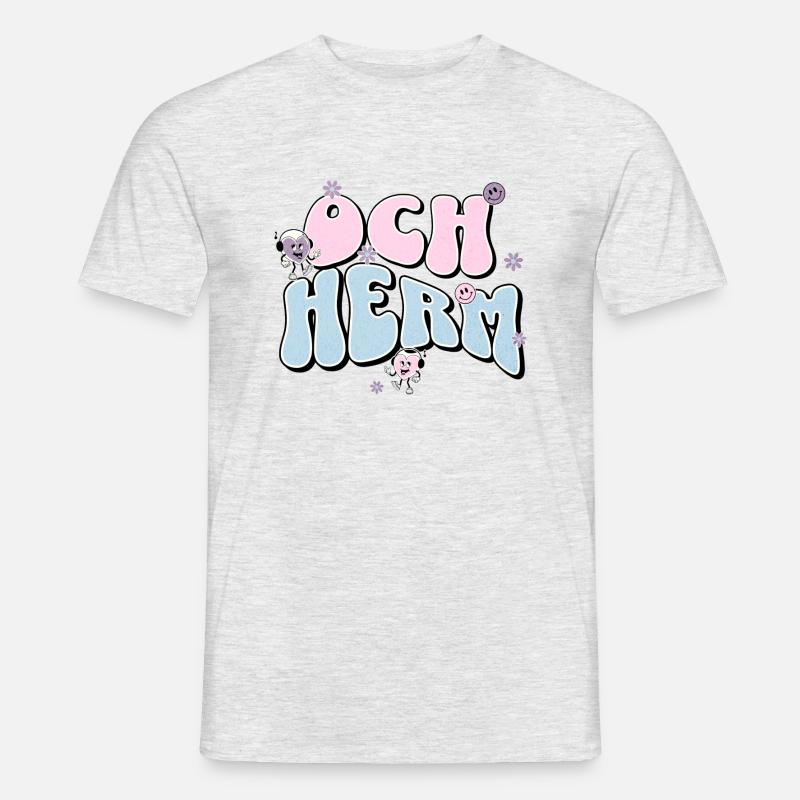 Och herm - Das tut mir leid, Öcher Platt - Männer T-Shirt - Grau meliert