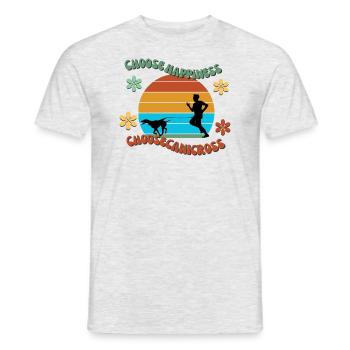 Canicross happiness - Men's T-Shirt - heather grey - Front - AI Model Male 178 dark (178cm)