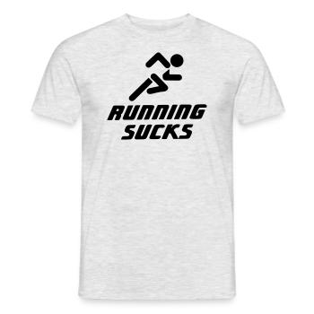 running sucks - Men's T-Shirt - heather grey - Front - AI Model Male 178 dark (178cm)