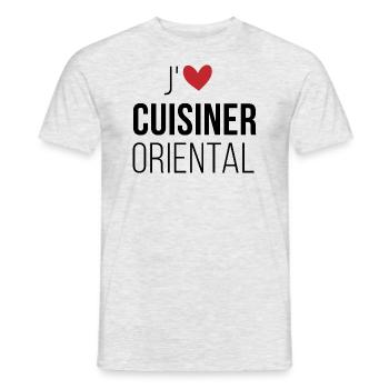 J'aime cuisiner oriental - T-shirt homme - gris chiné - Devant - AI Model Male 178 dark (178cm)