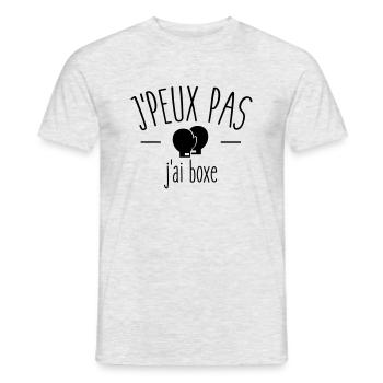 Je peux pas j'ai boxe - T-shirt homme - gris chiné - Devant - AI Model Male 178 dark (178cm)