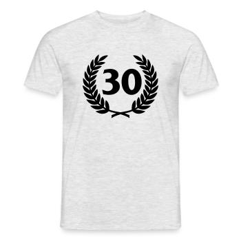 Laurel wreath & Number (30) - Men's T-Shirt - heather grey - Front - AI Model Male 178 dark (178cm)