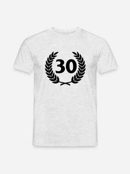 Laurel wreath & Number (30) - Men's T-Shirt - heather grey