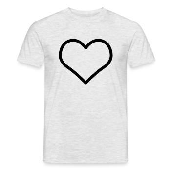 Coeur Corazone Herz amour Liebe amor st valentin - T-shirt homme - gris chiné - Devant - AI Model Male 178 dark (178cm)