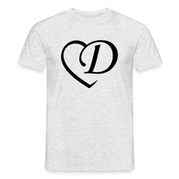Liebe Buchstabe D - Männer T-Shirt - Grau meliert - Vorne - AI Model Male 178 dark (178cm)