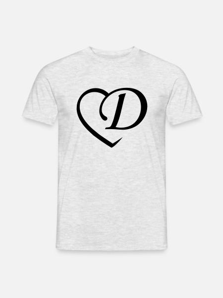 Love letter D. - Men's T-Shirt - heather grey