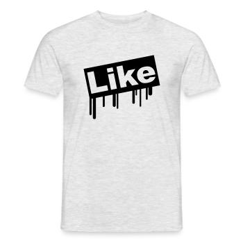 like - T-shirt homme - gris chiné - Devant - AI Model Male 178 dark (178cm)