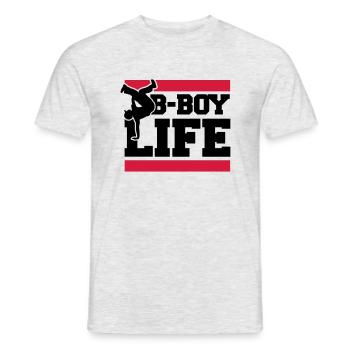 b_boy_life_c2 - T-shirt homme - gris chiné - Devant - AI Model Male 178 dark (178cm)