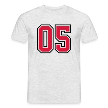 05 sports jersey football number - Mænd T-shirt - grå meleret - Foran - AI Model Male 178 dark (178cm)