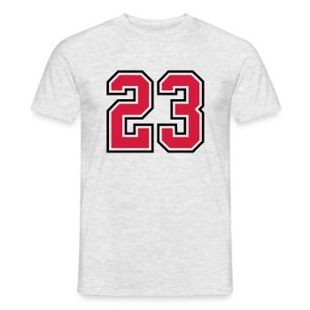 23 sports jersey football number - Mænd T-shirt - grå meleret - Foran - AI Model Male 178 dark (178cm)