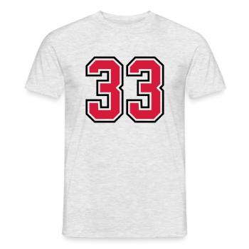 33 sports jersey football number - T-shirt homme - gris chiné - Devant - AI Model Male 178 dark (178cm)