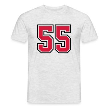 55 sports jersey football number - T-shirt homme - gris chiné - Devant - AI Model Male 178 dark (178cm)