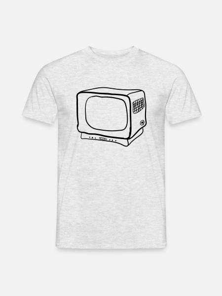 alter Fernseher - Männer T-Shirt - Grau meliert