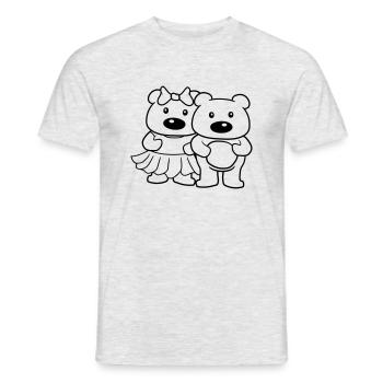 paerchen baer paar liebe 2 freunde team mann maedc - Männer T-Shirt - Grau meliert - Vorne - AI Model Male 178 dark (178cm)