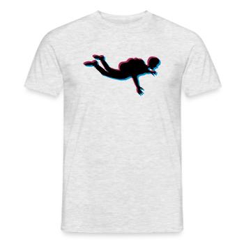 3d fallschirmspringer silhouette absturz fliegen f - Männer T-Shirt - Grau meliert - Vorne - AI Model Male 178 dark (178cm)