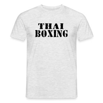 Thai Boxing - T-shirt homme - gris chiné - Devant - AI Model Male 178 dark (178cm)