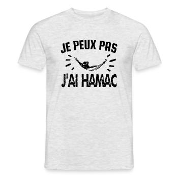 je peux pas j'ai hamac - T-shirt homme - gris chiné - Devant - AI Model Male 178 dark (178cm)